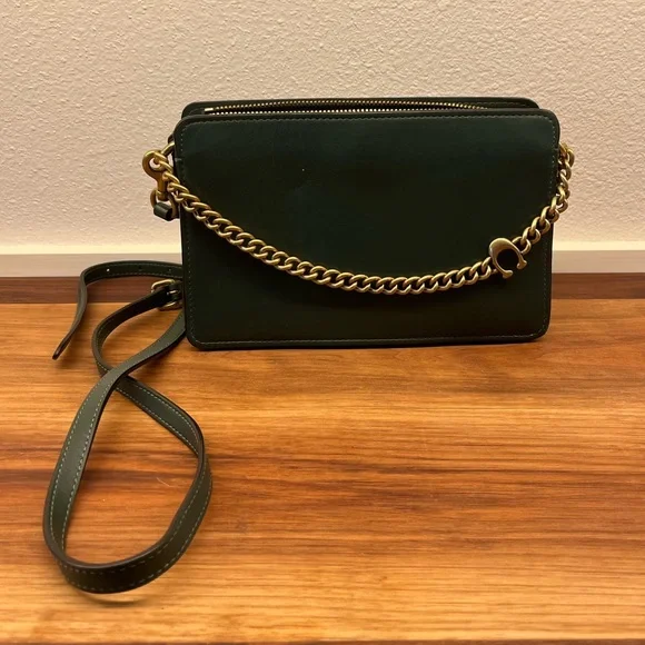 Refined calf leather signature chain crossbody sale